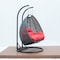 Leisuremod Charcoal Wicker Hanging 2 person Egg Swing Chair with Red Cushions ESCCH-57R - alternate 4
