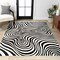 Jonathan Y Maribo High-Low Abstract Groovy Striped Black/White 4 ft. x 6 ft. Area Rug SCN103F-4 - alternate 1