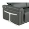 Homeroots 65in Dark Gray and Black Italian Leather Power Reclining Loveseat 720492 - alternate 2