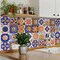 Homeroots 12" X 12" Blue and Gold Celestial Mosaic Peel and Stick Removable Tiles 556398 - alternate 4