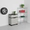 Homeroots 24in Gray Plastic Accent Cabinet With Two Doors And One Drawer 668936 - alternate 2