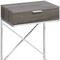 Homeroots 24" Silver And Taupe Wood And Metal End Table With Drawer 333224 - alternate 3