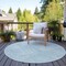 Homeroots 8' Aqua And Ivory Round Geometric Washable Indoor Outdoor Area Rug 577543 - alternate 5