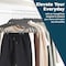 Lifemaster Velvet Skirt Hangers, Adjustable Clips, 360 Deg Swivel Hook, Non-Slip, Holds 10 lbs, Gray, 10PK LMVSH10GY - alternate 6