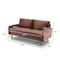 Homeroots Pink Contemporary Velvet Sofa with Side Pockets 473448 - alternate 2