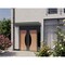 Vdomdoors Front Exterior Prehung Aluminum Double Doors Ronex1077 Teak 1 Sidelight and Top Transom Mirrored RONEX1077DEXD-OAK-W72+14xH96+16-RH-I - alternate 2