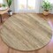 Homeroots 8' Taupe And Beige Round Abstract Washable Indoor Outdoor Area Rug 631121 - alternate 4