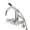 Kingston Brass Three-Handle 2-Hole Adjustable Wall Mount Clawfoot Tub Faucet with Knurled Handle and Hand Shower AE8151RKX - alternate 1
