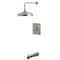 Kingston Brass Single-Handle Pressure Balanced Tub and Shower Faucet, Brushed Nickel KB6148AX - alternate 1