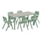 Flash Furniture 7 PC Plastic Activity Table and 6 Chairs Set, 10.5 inSeat Height-Sage YU-YCY-060-0036-RECT-TBL-SAGE-GG - alternate 4