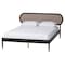 Baxton Studio Shirin Mid-Century Beige Fabric and Black Wood Queen 5-Piece Bedroom Set 255-14152-14151-14150-14149-14149-ZORO - alternate 3