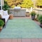 Homeroots 8' X 10' Teal Blue And Linen Oriental Washable Indoor Outdoor Area Rug 631140 - alternate 4