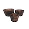 Homeroots Set of Three Brown Solid Wood Round Pot Planter 274842 - alternate 2