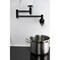 Kingston Brass Wall Mount Pot Filler Faucet with Knurled Handle, Matte Black KS8100RKX - alternate 4