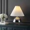 Jonathan Y Louisa 22.5" Mid-Century Modern Round Glass/Iron Pleated Shade LED Table Lamp, Smoke Gradient/Chrome JYL1139A - alternate 5