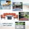 Leisuremod Chelsea 7-Piece Patio Sectional And Fire Pit Table Black Aluminum With Orange Cushions CSFBL-7OR - alternate 4