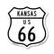 Signmission Kansas Route Marker Shield Sign Us 66, 6 Inch X 6 Inch, Plastic Sign SHI-P-6-384 - alternate 1