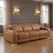 Homeroots 103" Chestnut Italian Leather Reclining USB Sofa 632888 - alternate 5