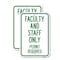 Signmission Faculty and Staff Parking Only Permit Required, 12'' X 18'' 2 Signs, Heavy Gauge Aluminum, 2PK A-1218-2PACK-24027 - alternate 1