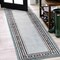 Jonathan Y Sebastian High-Low Modern Diamond Border Blue/Ivory 2 ft. x 8 ft. Indoor/Outdoor Runner Rug HWC102D-28 - alternate 1
