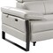 Homeroots 169" Light Gray Top Grain Leather Reclining Metal USB Sofa 720349 - alternate 2