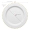 Smarty Had A Party 7" White with Gold Pearl String Round Disposable Plastic Salad Plates, 120PK 8877-WHG-CASE - alternate 3