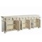 Homeroots 118" White Distressed Solid Wood Carved Floral Six Drawer Sideboard with Six Doors 642288 - alternate 2