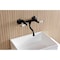Kingston Brass Double-Handle Wall Mount Bathroom Faucet, Matte Black KS2110PL - alternate 5