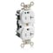 Leviton Straight Blade Receptacle, 5-20R, 20 A, 125V AC, Flush Mount, Self-Grounded MT830-W - alternate 1
