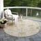 Homeroots 8' Ivory Green And Tan Round Floral Washable Indoor Outdoor Area Rug 605213 - alternate 3