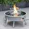 Leisuremod Walbrooke Patio Round Fire Pit and Tank Holder with Slats Design, Grey WGRS-29-24-GL - alternate 4