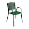 Leisure Craft 31 5/8" Tall Dining Height Stackable Perforated Chair, Black Green C1-PERF-BLACK GREEN - alternate 1