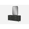 Homeroots 67 X 20 X 32 Clear Glass Or Stainless Steel Double Dresser Extension 370702 - alternate 2