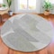 Homeroots 8' Linen And Gray Round Abstract Washable Indoor Outdoor Area Rug 632163 - alternate 3
