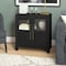 Homeroots 32" Black Wood And Glass Accent Cabinet With Two Doors 546163 - alternate 4