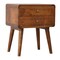 Homeroots 22" Brown Solid Wood Two Drawer Nightstand 651477 - alternate 3