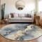 Homeroots 8' Graphite And Gold Round Abstract Washable Indoor Outdoor Area Rug 618504 - alternate 3