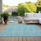 Homeroots 10' X 14' Teal Blue And Ivory Geometric Washable Indoor Outdoor Area Rug 583395 - alternate 4