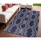 Homeroots 4' X 6' Blue Geometric Machine Braided Distressed Area Rug With UV Protection 555634 - alternate 1