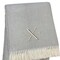 Homeroots 55" X 70" Gray White Herringbone Cotton Blend X Initial Throw Blanket with Tassels Embroidery 655547 - alternate 2