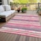 Homeroots 5' X 8' Pink Gray And Green Striped Washable Indoor Outdoor Area Rug 598915 - alternate 3