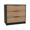 Homeroots 28" Oak Three Drawer Dresser 534963 - alternate 1