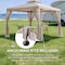 Sunjoy 10 ft x 10 ft Patio Gazebo, Modern 2-Tier Steel Frame Soft Top Gazebo with Netting - Grey & Khaki A101003601 - alternate 2