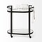 Homeroots Cyclider Black Metal With Two Mirror Glass Shelves Bar Cart 376020 - alternate 2
