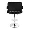 Elama Faux Leather Tufted Bar Stool in Black with Chrome Base and Adjustable Height ELM-749-BLK - alternate 4