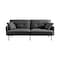 Homeroots 85" Dark Gray Polyester Blend Convertible Futon Sleeper Sofa And Toss Pillows With Silver Legs 544955 - alternate 1