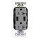 Leviton USB Receptacle, 20 A, 1 hp, Gray, PBT M58AA-GY - alternate 1