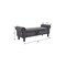 Homeroots 55in Dark Gray Corduroy and Solid Wood Upholstered Storage Bench With Flip Top 724172 - alternate 2