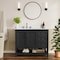 Flash Furniture Vega 42in. Vanity w/Sink, Blk Hardware, Soft Close, Open Shelf & 3 Drawers, Carrara Marble, Blk/Wht FS-VEGA42-BK-HDBLK-GG - alternate 1