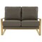 Leisuremod Jefferson Leather Loveseat with Gold Frame, Grey JAG53GR-L - alternate 3